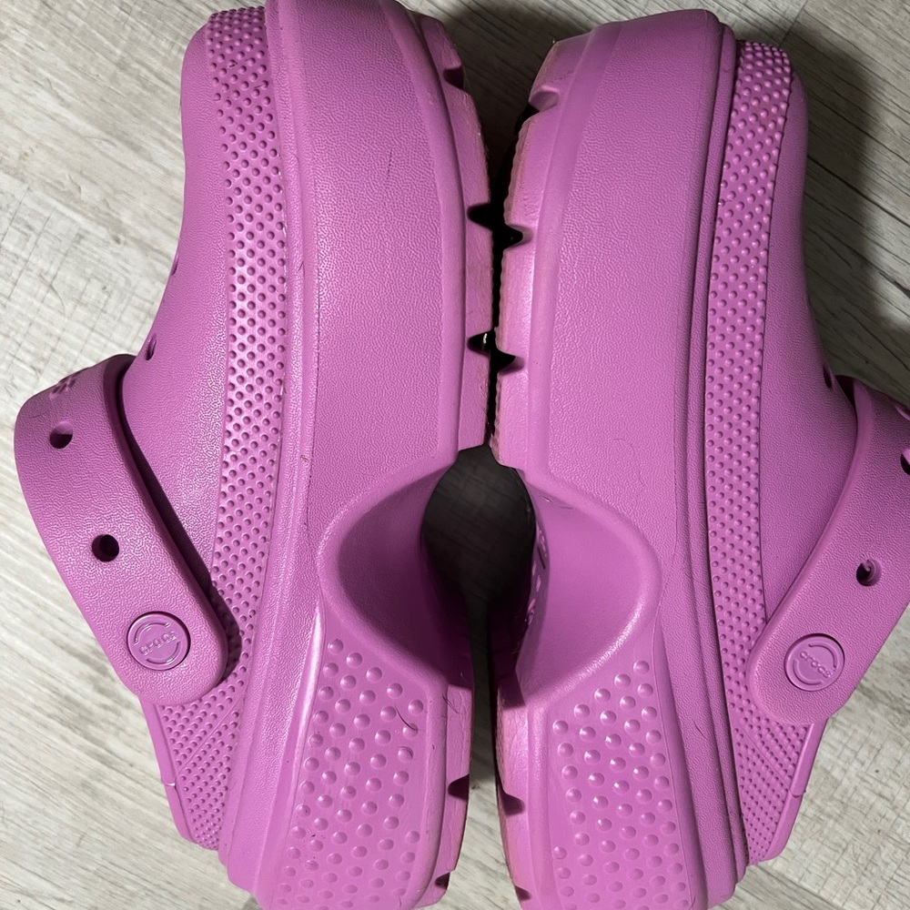 Crocs‎ Womens Stomp Platform Chunky Clog Slip On Shoes Bubble Purple Crush Punk - Picture 8 of 9